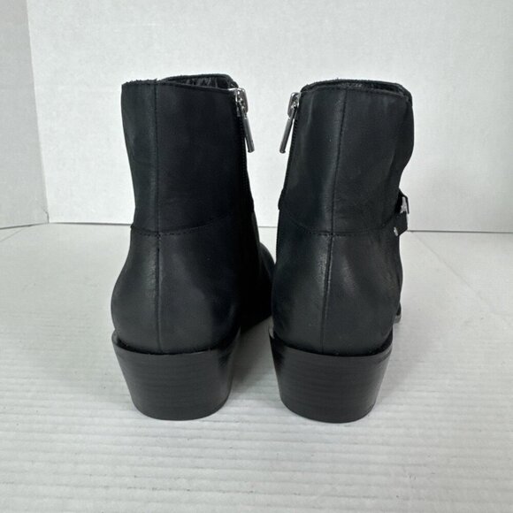 Lucky Brand Women's 6 Sebita Leather Ankle Strap Zip Bootie Black New/Sample - Picture 9 of 15